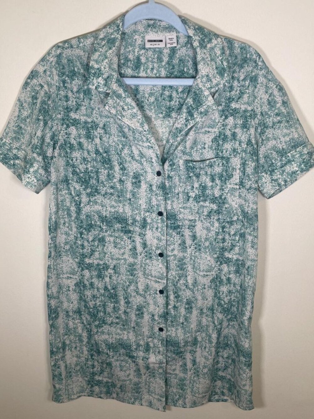 ASOS Noisy May Green and White Button Down Shirt Dress